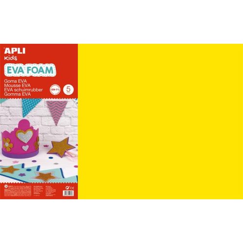 Moosgumi, 400x600 mm, APLI Kids "Eva Sheets", sárga