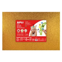  Moosgumi, 400x600 mm, glitteres, APLI Kids "Eva Sheets", arany