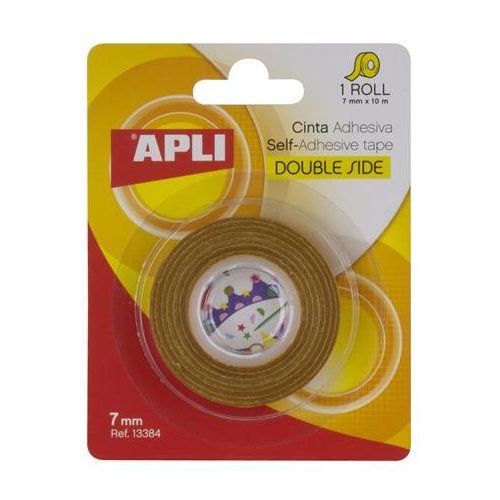 Ragasztószalag, kétoldalas, 7 mm x 10 m, APLI, átlátszó