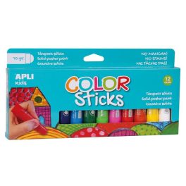   Tempera kréta készlet, APLI Kids "Color Sticks", 12 különböző szín