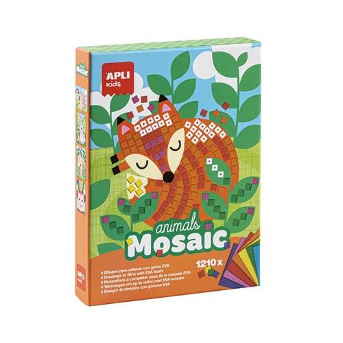Mozaikos képkészítő készlet, APLI Kids "Animals Mosaic", erdei állatok