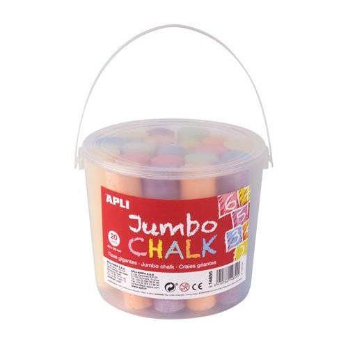 Aszfaltkréta, kerek, jumbo, 20 darabos, APLI, vegyes színek