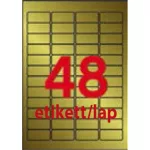 Etikett, lézernyomtatókhoz és fénymásológépekhez, 45,7x21,2 mm, APLI,  matt, arany színű, 960 etikett/csomag