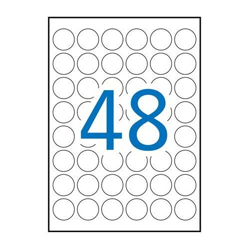 Etikett, 30 mm kör, poliészter, időjárásálló, fehér, APLI, 960 etikett/csomag