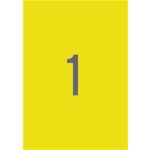 Etikett, 210x297 mm, színes, APLI, sárga, 20 etikett/csomag