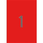 Etikett, 210x297 mm, színes, APLI, piros, 20 etikett/csomag