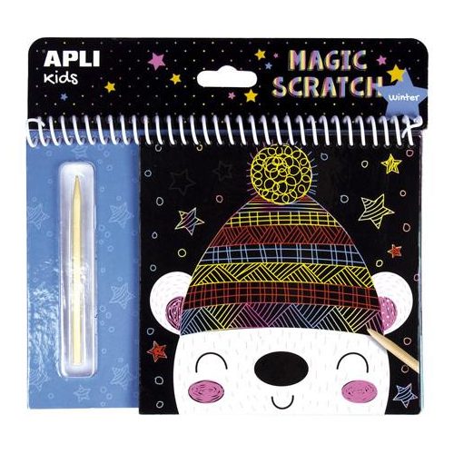 Képkarcoló füzet, APLI Kids "Magic Scratch", téli móka
