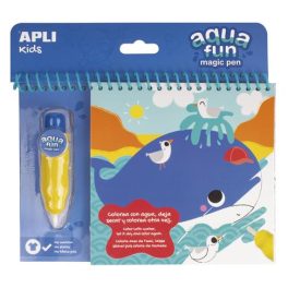   Színezőfüzet, vízbázisú, APLI Kids "Aqua Fun", tengeri állatok