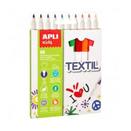   Textilfilc, 2,9 mm, APLI Kids "Markers Textil", 10 különböző szín