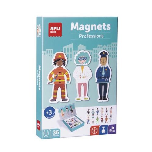 Mágneses készségfejlesztő készlet, 36 db, APLI Kids "Magnets", szakmák