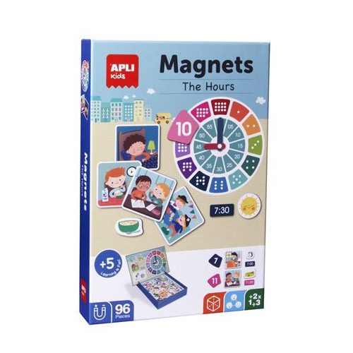 Mágneses készségfejlesztő készlet, 96 db, APLI Kids "Magnets", az órák
