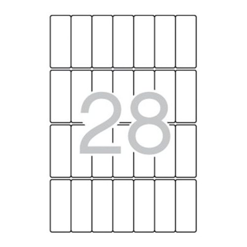 Etikett, 20x50 mm, kerekített sarkú, A5 hordozón, APLI, 420 etikett/csomag
