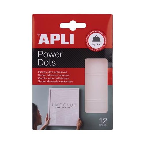 Ragasztó négyzetek, extra erős, 12 db/csomag, kétoldalas, APLI