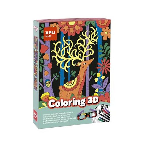 3D hatású színező szett, APLI Kids "Coloring 3D", 11 részes