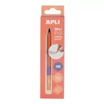 Töltőceruza, mini, HB, hatszögletű, tricolor, csereheggyel, APLI "Infinite", narancs