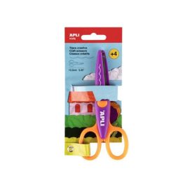  Olló, kreatív, ívelt, APLI Kids "Curved", lila-narancssárga
