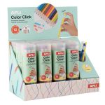 Színes töltőceruza készlet, display, APLI "Color Click", 12 különböző szín, 12 készlet/display