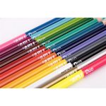 Színes ceruza készlet, kétvégű, háromszögletű, APLI "Duo", 24 különböző szín