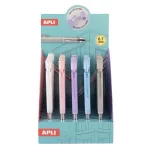 Nyomósirón display, 0,7 mm, hegyezővel,  rázós, APLI, vegyes színekben, 25 db
