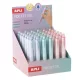 Mini zseléstoll display, 0,5 mm, nyomógombos, APLI "Pocket Gel", vegyes pasztell színek