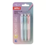 Mini zseléstoll, 0,5 mm, nyomógombos, APLI "Pocket Gel", vegyes pasztell színek
