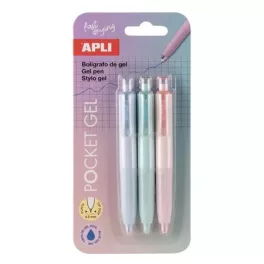   Mini zseléstoll, 0,5 mm, nyomógombos, APLI "Pocket Gel", vegyes pasztell színek