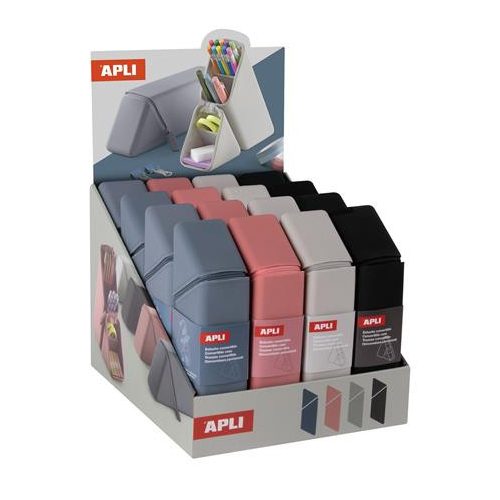 Tolltartó, display, cipzáras, szilikon, asztali rendezővé alakítható, APLI "Up North", vegyes színek