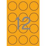 Etikett, 60 mm kör, színes, APLI, neon narancs, 240 etikett/csomag