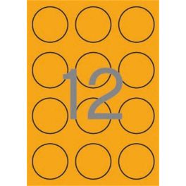   Etikett, 60 mm kör, színes, APLI, neon narancs, 240 etikett/csomag