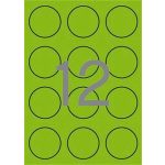 Etikett, 60 mm kör, színes, APLI, neon zöld, 240 etikett/csomag