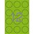 Etikett, 60 mm kör, színes, APLI, neon zöld, 240 etikett/csomag