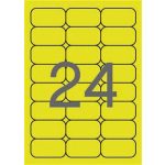Etikett, 64x33,9 mm, színes, kerekített sarkú, APLI, neon sárga, 480 etikett/csomag