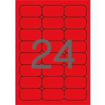 Etikett, 64x33,9 mm, színes, kerekített sarkú, APLI, neon piros, 480 etikett/csomag