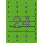 Etikett, 64x33,9 mm, színes, kerekített sarkú, APLI, neon zöld, 480 etikett/csomag