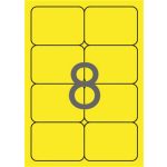 Etikett, 99,1x67,7 mm, színes, kerekített sarkú, APLI, neon sárga, 160 etikett/csomag