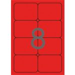 Etikett, 99,1x67,7 mm, színes, kerekített sarkú, APLI, neon piros, 160 etikett/csomag