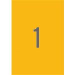 Etikett, 210x297 mm, színes, APLI, neon narancs, 20 etikett/csomag