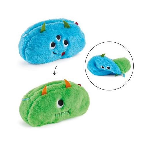 Szörnyecskés neszesszer, kifordítható, APLI Back2Fun, kék / zöld