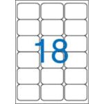 Etikett, univerzális, 63,5x46,6 mm, kerekített sarkú, VICTORIA PAPER, 1800 etikett/csomag