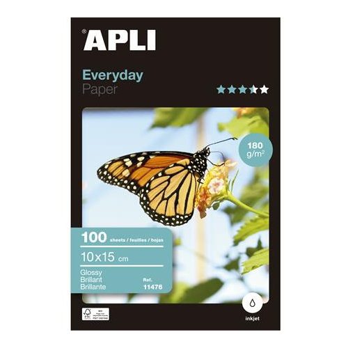 Fotópapír, tintasugaras, 10x15 cm, 180 g, fényes, APLI "Everyday"