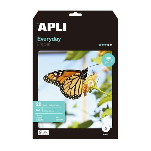 Fotópapír, tintasugaras, A4, 180 g, fényes, APLI "Everyday"