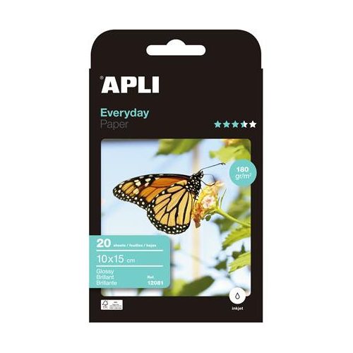 Fotópapír, tintasugaras, 10x15 cm, 180 g, fényes, APLI "Everyday"