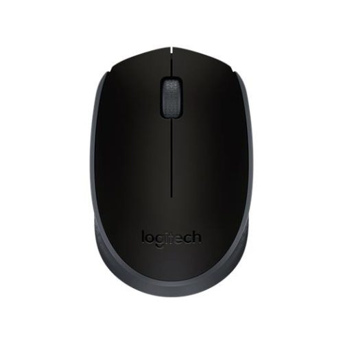 Egér, vezeték nélküli, optikai, közepes méret, USB, LOGITECH "M171", fekete