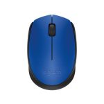 Egér, vezeték nélküli, optikai, közepes méret, USB, LOGITECH "M171", kék
