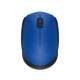 Egér, vezeték nélküli, optikai, közepes méret, USB, LOGITECH "M171", kék