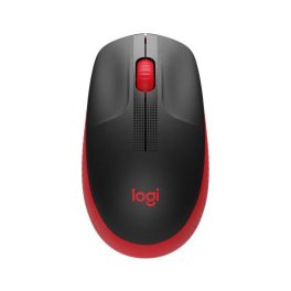   Egér, vezeték nélküli, optikai, USB, LOGITECH, "M190", piros