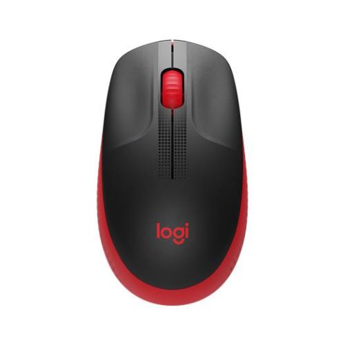 Egér, vezeték nélküli, optikai, USB, LOGITECH, "M190", piros