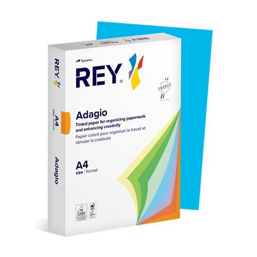 Másolópapír, színes, A4, 80 g, REY "Adagio", intenzív kék