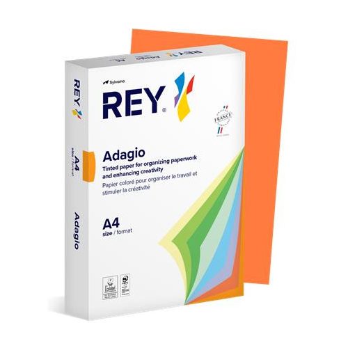 Másolópapír, színes, A4, 80 g, REY "Adagio", intenzív narancssárga