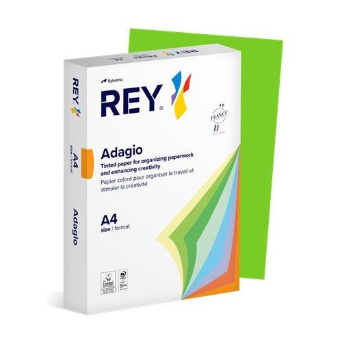 Másolópapír, színes, A4, 80 g, REY "Adagio", intenzív zöld